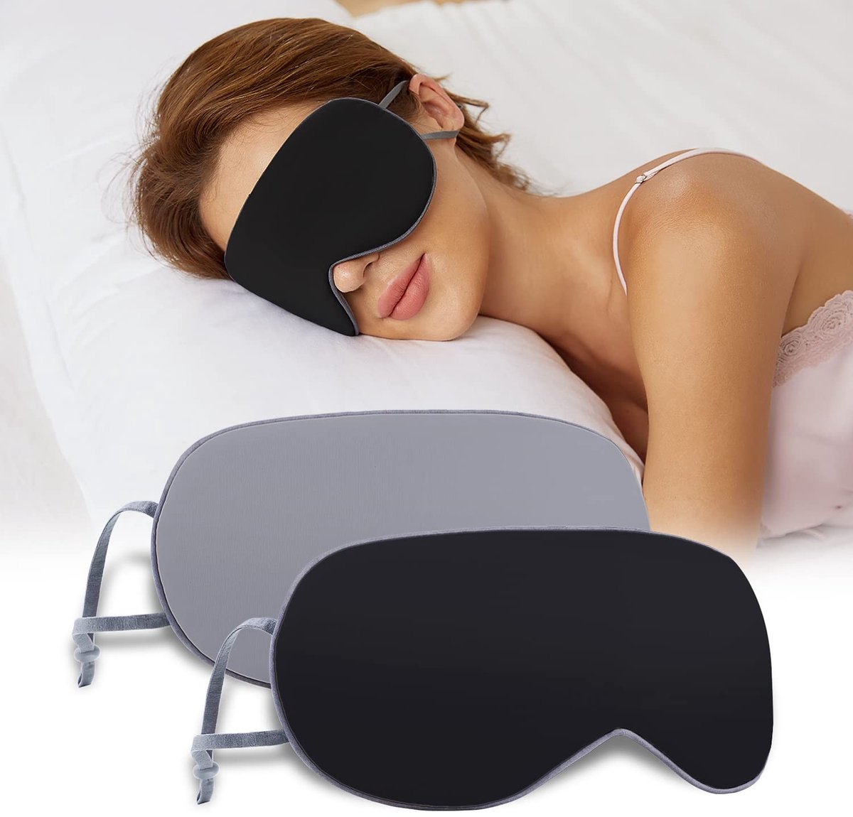 Dailygoods- Slaapmasker Dubbelzijdig - Zijde/Katoen - Verstelbare Riem - Comfortabel voor Thuis/Reis - Lichtblokkerend - Ademend Materiaal - Slaapbril