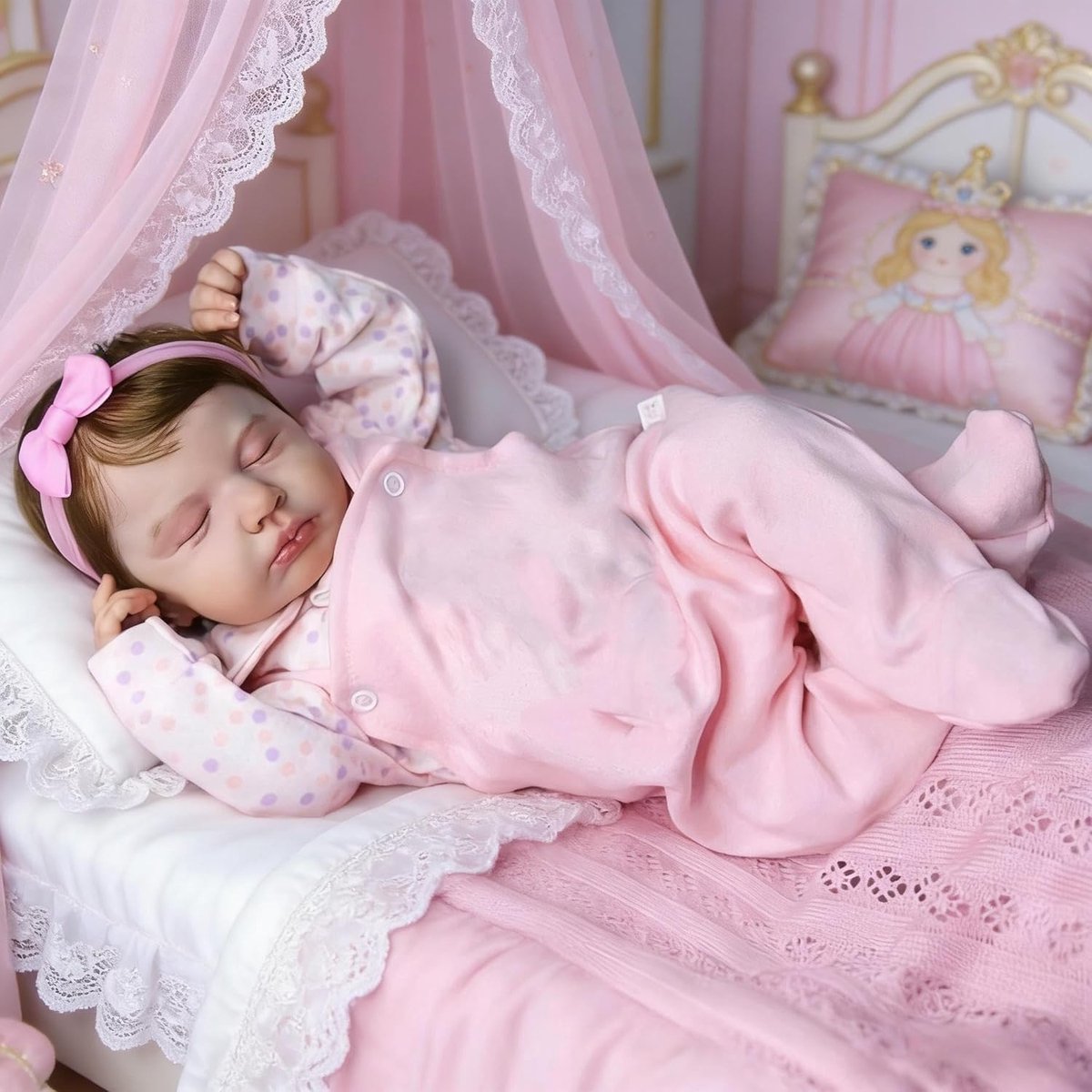Babypop - Levensgrote pop Reborn pop - Rollenspel speelgoed - Volledig siliconen lichaam - 50 cm - Roze