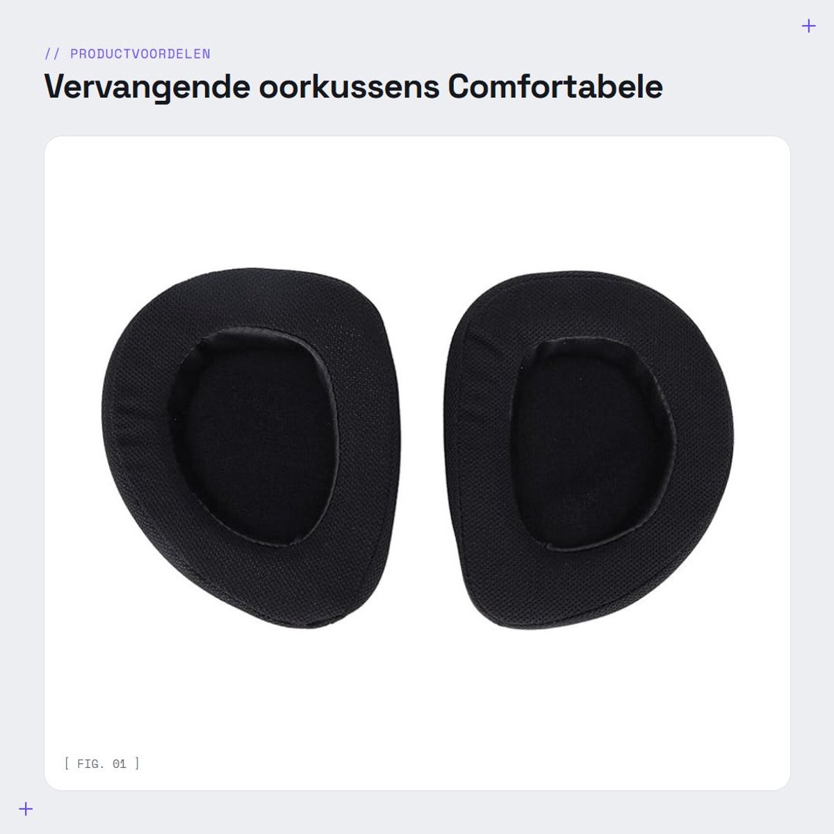 Dailygoods - Vervangende oorkussens - Comfortabele oorkussens - Ademend mesh stof - Geschikt voor Theta - Oorkussenhoes - Ideale vervanging