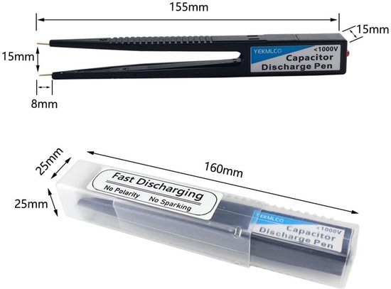 Dailygoods - Hoogspanning Ontlading Pen - Snelle Reparatie Tool - Compact Formaat - Capacitieve Afvoer Pen - Voor Elektronica - 16 x 16 x 2,5 cm — afbeelding 5