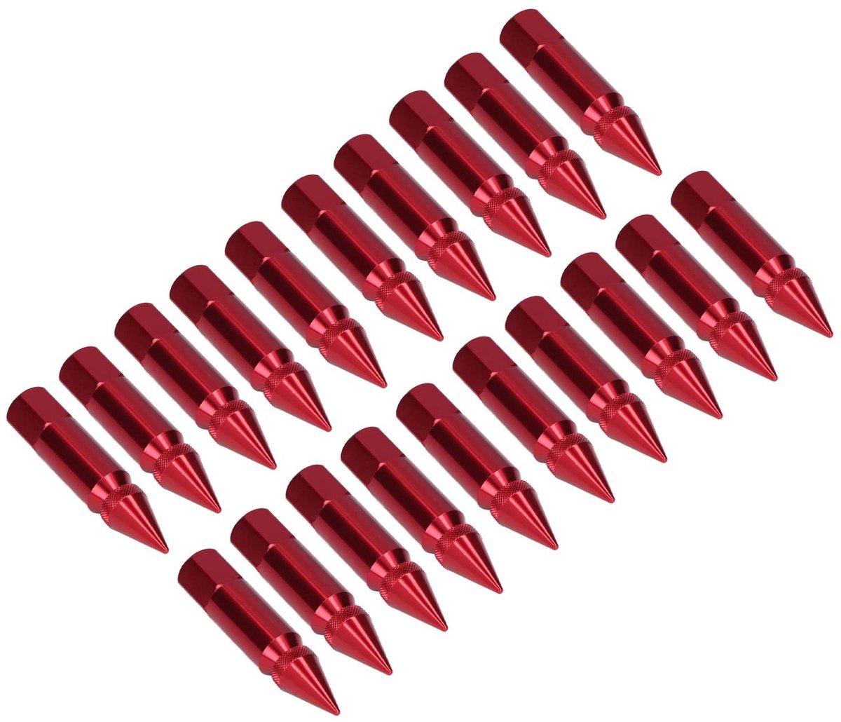 Dailygoods- Wielmoeren M12x1.5 puntig - 20 stuks - Aluminiumlegering - Universeel - Spike wielmoeren - Hoogwaardige kwaliteit - Velgmoeren