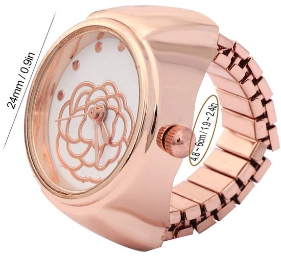 Dailygoods- Fidget Ring - Duurzaam Legeringsmateriaal - Stressverlichtende Ring - Stijlvol voor Elke Gelegenheid - Nauwkeurige Tijdwaarneming - Casual Stijl Vinger Ring Horloge - Ringhorloge — afbeelding 5