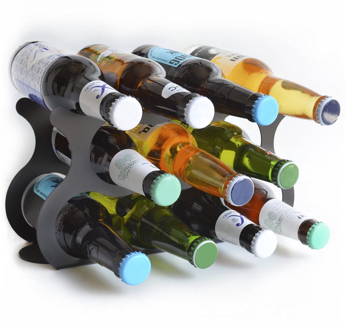 Dailygoods - Wijnrek voor Bierflessen - Flessenhouder van 100% Staal - Voor 11 Flessen
