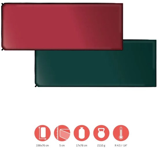 Grand Canyon Hancock 5.0 Xw Opblaasbaar Matras Rood 198 x 76 x 5 cm van Merkloos — afbeelding 3