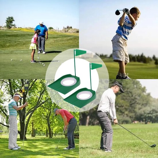 Dailygoods - Set van 2 Golf Oefenputters met Verstelbare Holes en Vlaggen van Dailygoods — afbeelding 4