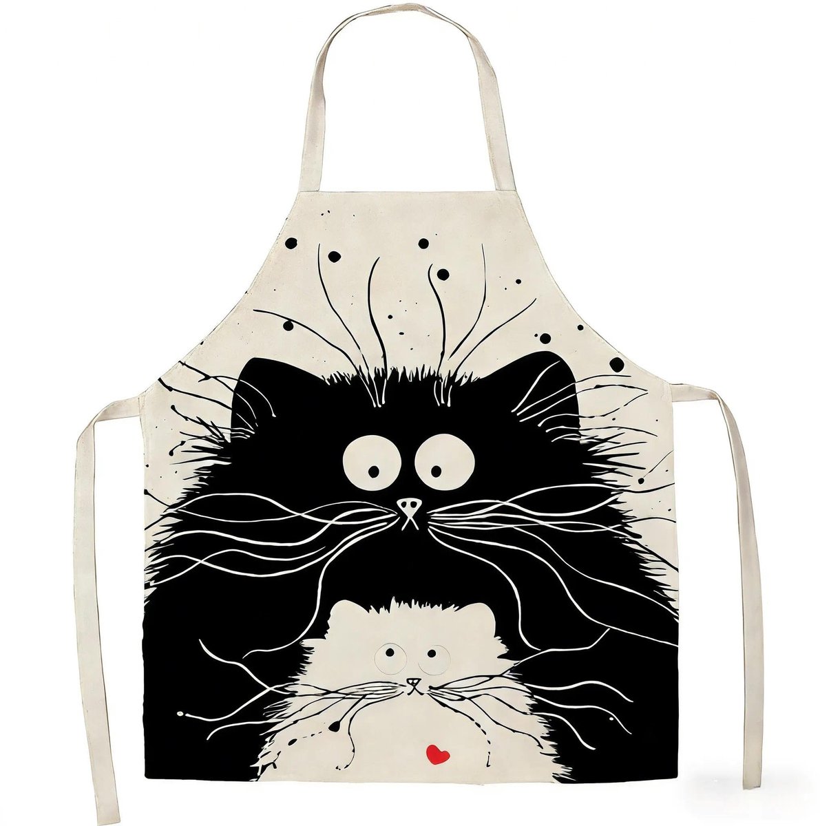 Dailygoods- Kookschort Uniseks - Grappige Cartoonprint - Barbecueschort - Keukenschort - Kookschort Dames/Mannen - Linnen Materiaal