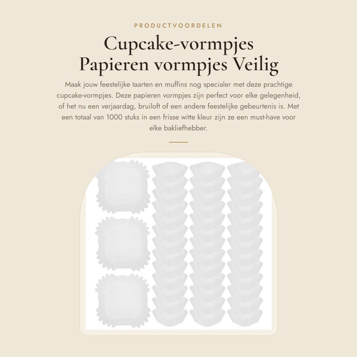 Dailygoods- Cupcake-vormpjes 1000 stuks - Papieren Muffinvormpjes - Taartvormpjes - Feestdecoraties - Gezond en Veilig - Bestand tegen Hoge Temperatuur