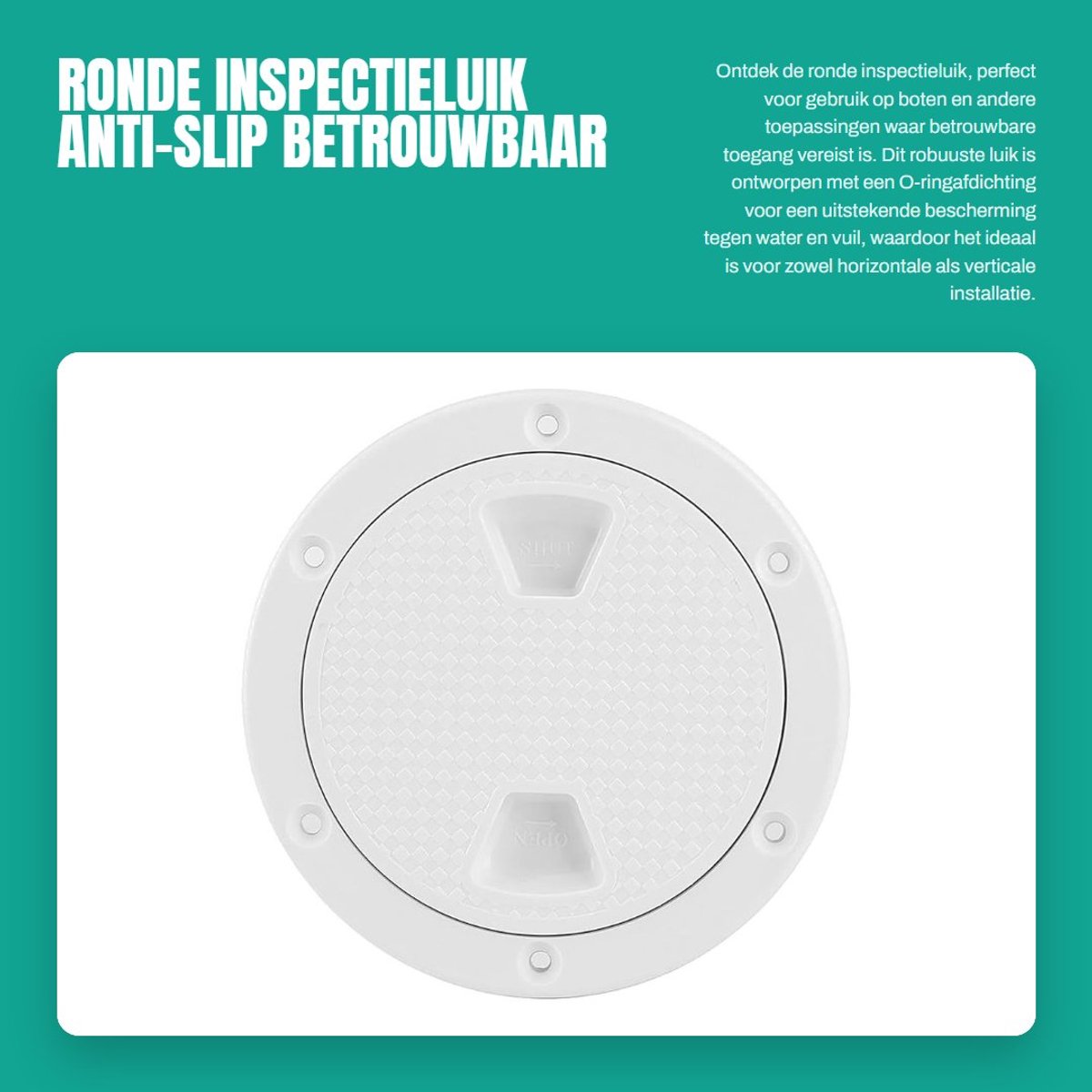 Dailygoods- Inspectieluik Ronde 4 Inch - ABS Dekplaat - Antislip Oppervlak - Slagvast - Eenvoudig te Installeren - Betrouwbare Afdichting - Luikdeksel