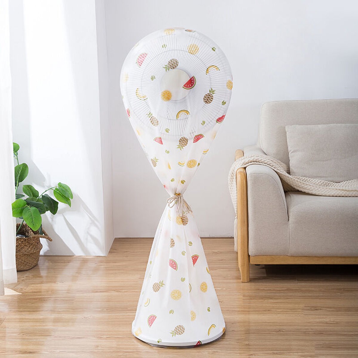 YAGXIG Vloerventilatorhoes - Stof- en waterdicht - 57 cm x 60 cm - Inclusief opbergtas - B