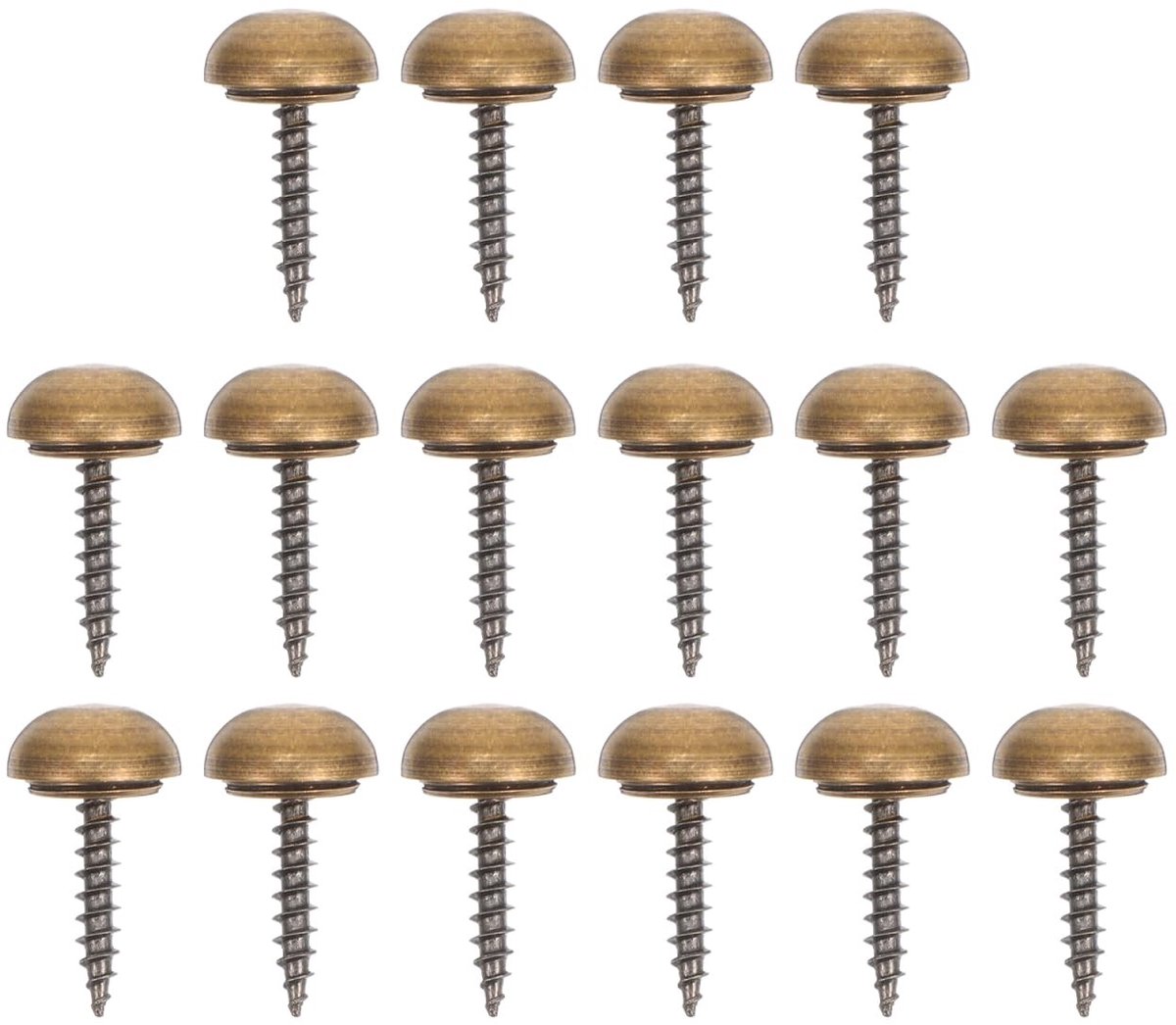 Dailygoods- Spiegelnagels 16 Stuks - Zelftappende Schroeven - Messing Metaal - Robuust Koper - Voor Reclameborden - Duurzaam en Praktisch - Meubelschroeven