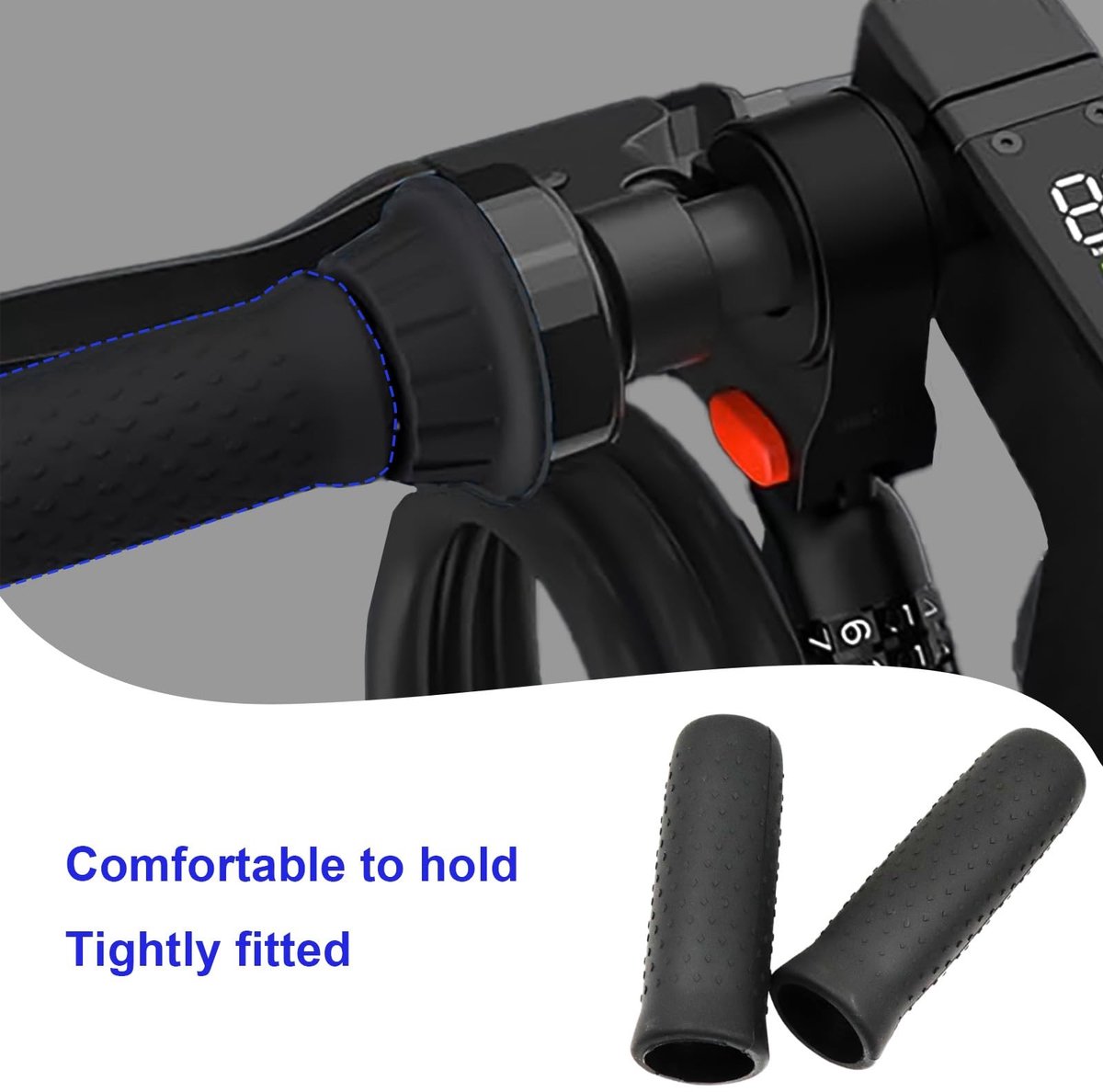 Dailygoods- Handgrepen voor E-scooter - Ergonomisch ontwerp - Zwart - Silicagel - 2 stuks - Comfort en grip