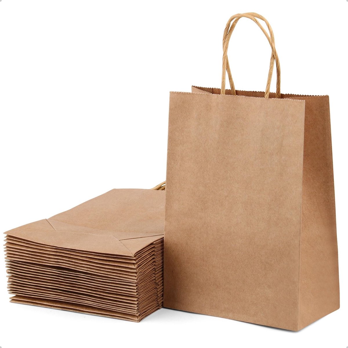 Dailygoods- Cadeauzakjes 50 Stuks - Kraftpapier 21x15x8 cm - Feestzakjes - Verjaardagsfeestjes - Bruiloft - Biologisch afbreekbaar - Geschenkzakken