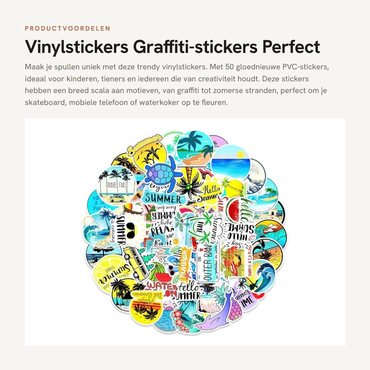 Dailygoods- Vinylstickers 50 stuks - Pvc Stickers - Graffiti Stickers