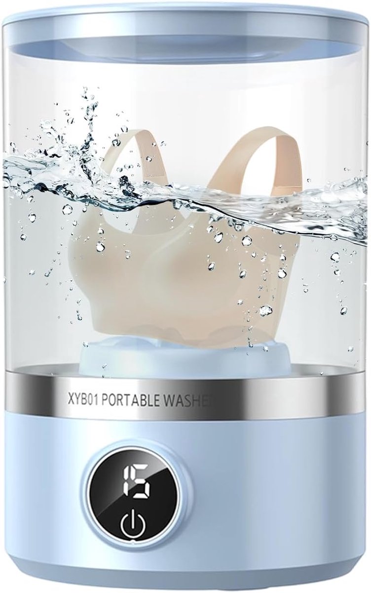 Mini wasmachine Compacte wasmachine Reiswasmachine Ondergoed reinigen Zelfnivellerend 17 liter Blauw