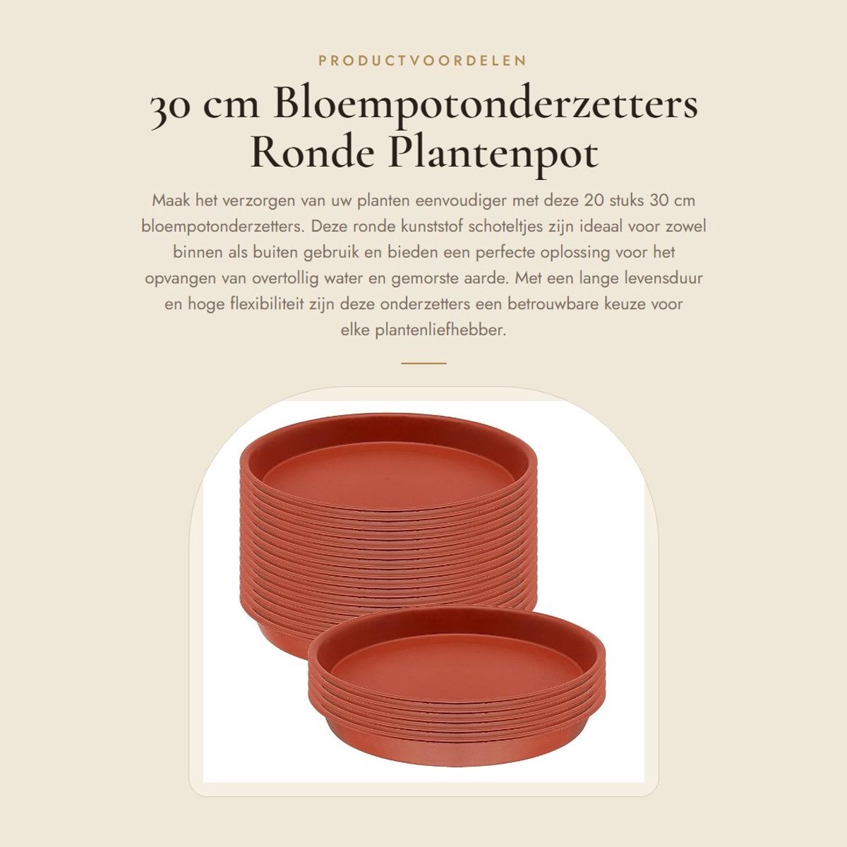 Dailygoods- Bloempotonderzetters 20 stuks - Ronde Plantenpot - Kunststof Onderzetters - Voor Binnen/Buiten - Slagvast - Vangt Overtollig Water - Plantenonderzetters