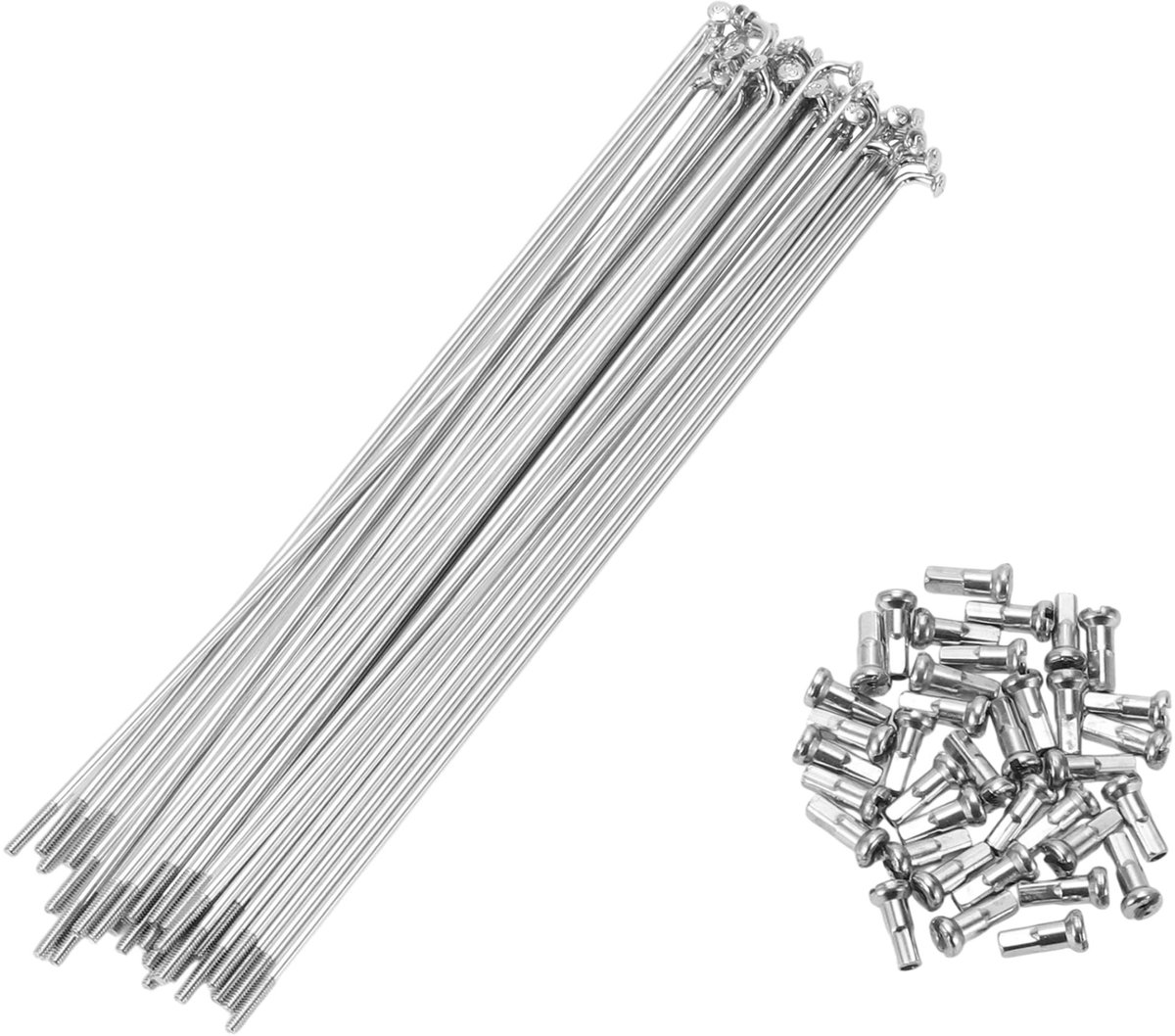 Dailygoods- Spaken 14G 190MM - Koolstofstaal - 36 Stuks - Upgrade voor duurzaamheid - Slagvast - Zilverkleurig - Fietsvelgspaken