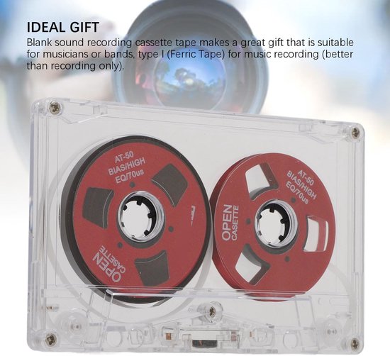 Audiocassetteband Dubbelzijdig - Metalen Cassetteband - 50 Minuten Opnametijd - Transparante Doos - Ideaal voor Muziekopname - Compact formaat - Geluidsopname — afbeelding 3