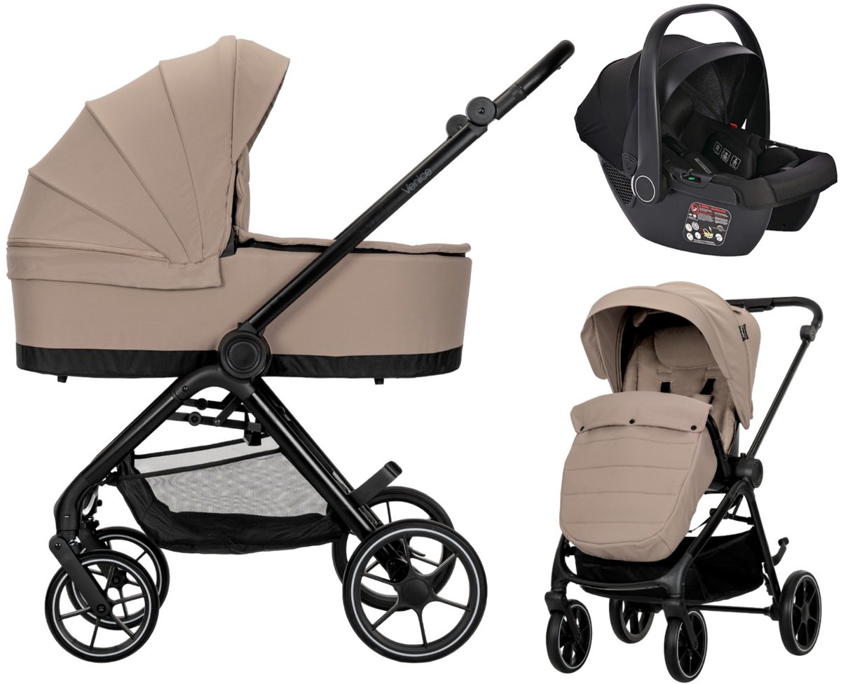Lorelli Venice Beige 3-in-1 Kinderwagen met i-Size Autostoel