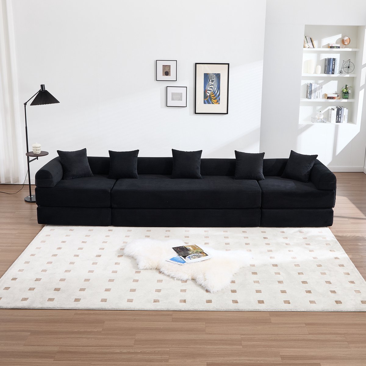 DESMIU Hoekbank 270x180x64 cm - Modulair Met Opbergruimte En Slaapfunctie - Voor Woonkamer