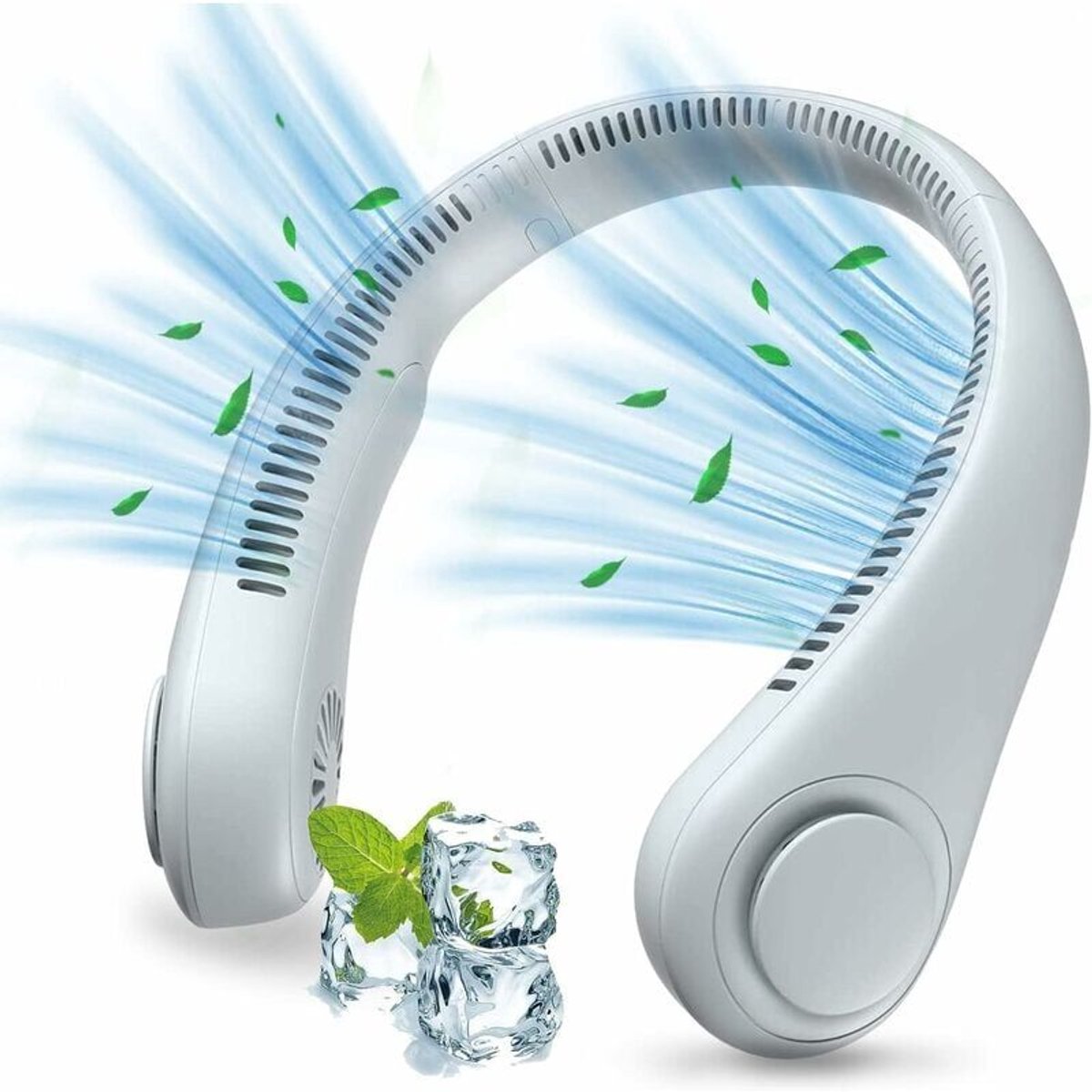 YAGXIG Draagbare Nekventilator - 1000mAh Oplaadbare Batterij - Handsfree - Draagbare Persoonlijke Ventilator - 3 Windsnelheden - 360° Verstelbare Dubbele Ventilatorkoppen - Bladeloze Koelventilator - Geschikt voor Reizen