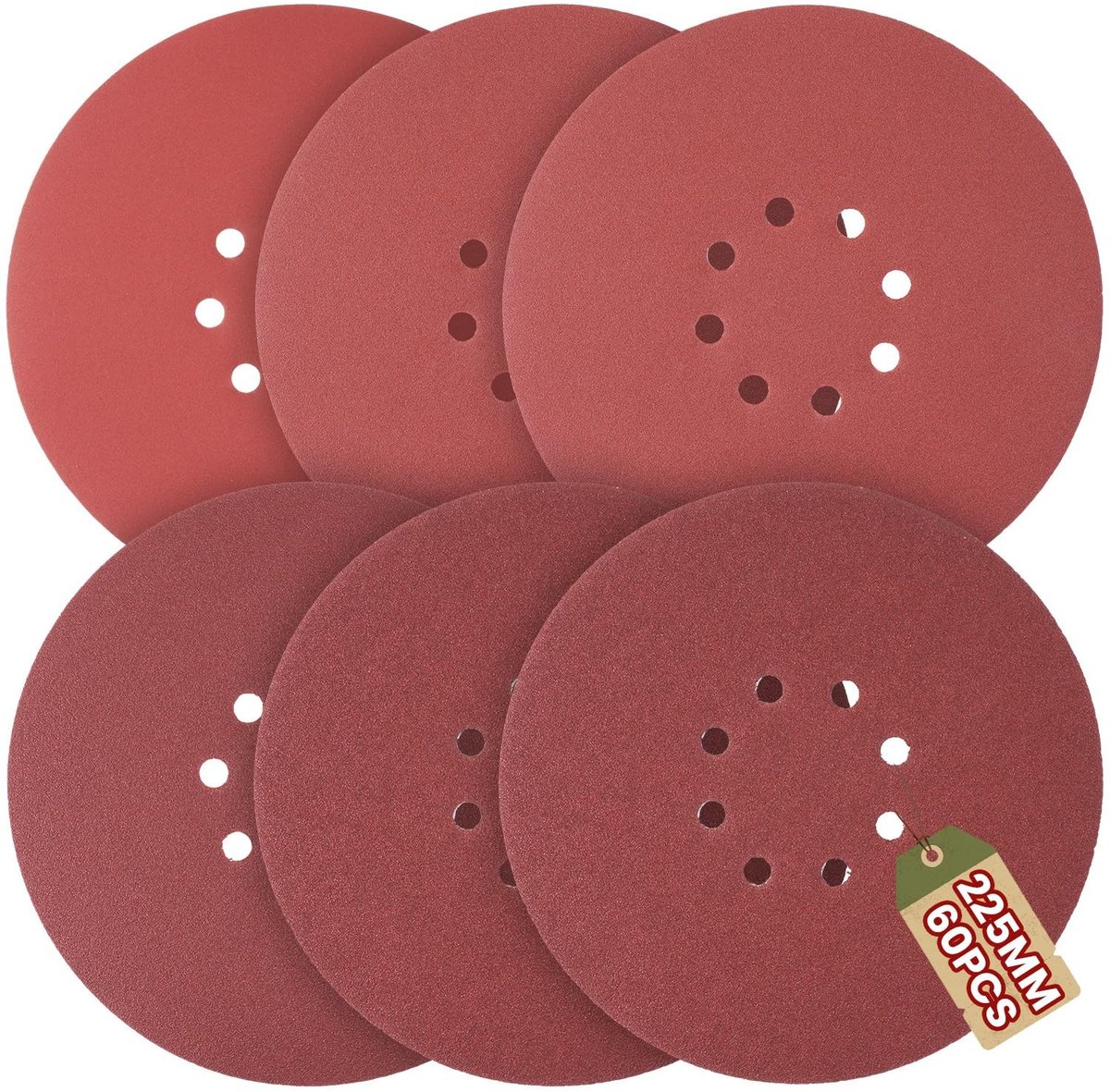 Dailygoods- Schuurpapier 225mm Klittenband - Set van 60 Stuks - Korrel 40/60/80/120/240/320 - Schuurpapier Fijn - Schuurvellen - Geschikt voor Diverse Toepassingen - Schuurvel