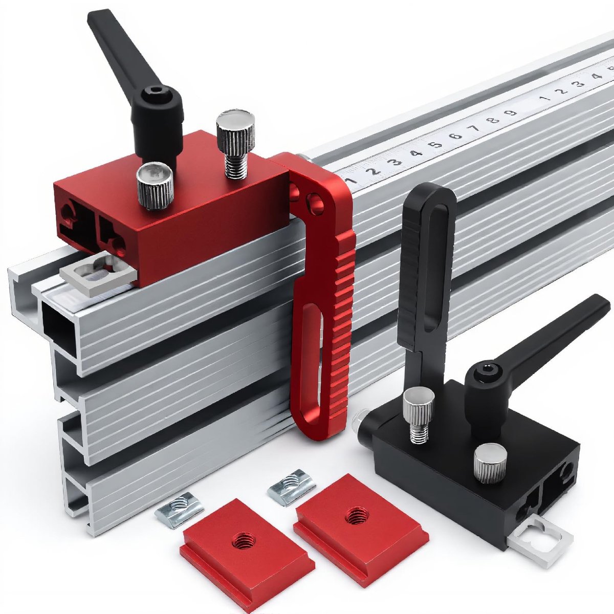 Dailygoods- Flip Stop Verstelbaar - Aluminiumlegering - Type 75 - Houtbewerkingsgereedschap - Standaard T-rails - Stevige Bevestiging - T-track Aanslag