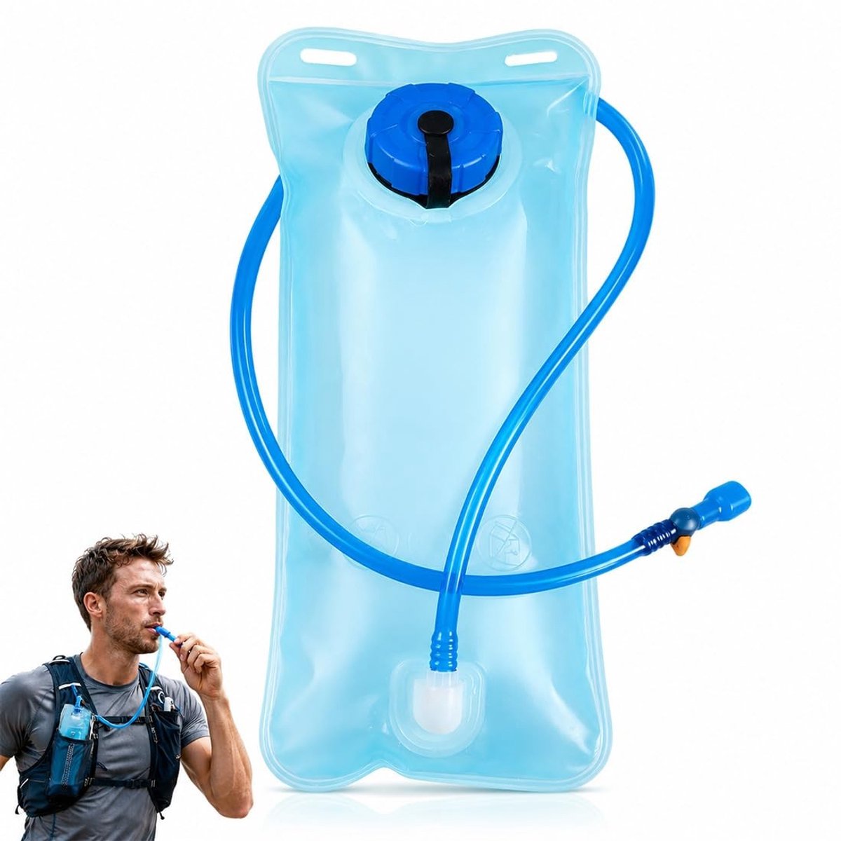 Dailygoods- Waterfles 2 Liter - Draagbaar - BPA-vrij - Lekvrij - PEVA Materiaal - Eenvoudig te Vullen en Reinigen - Drinkzak