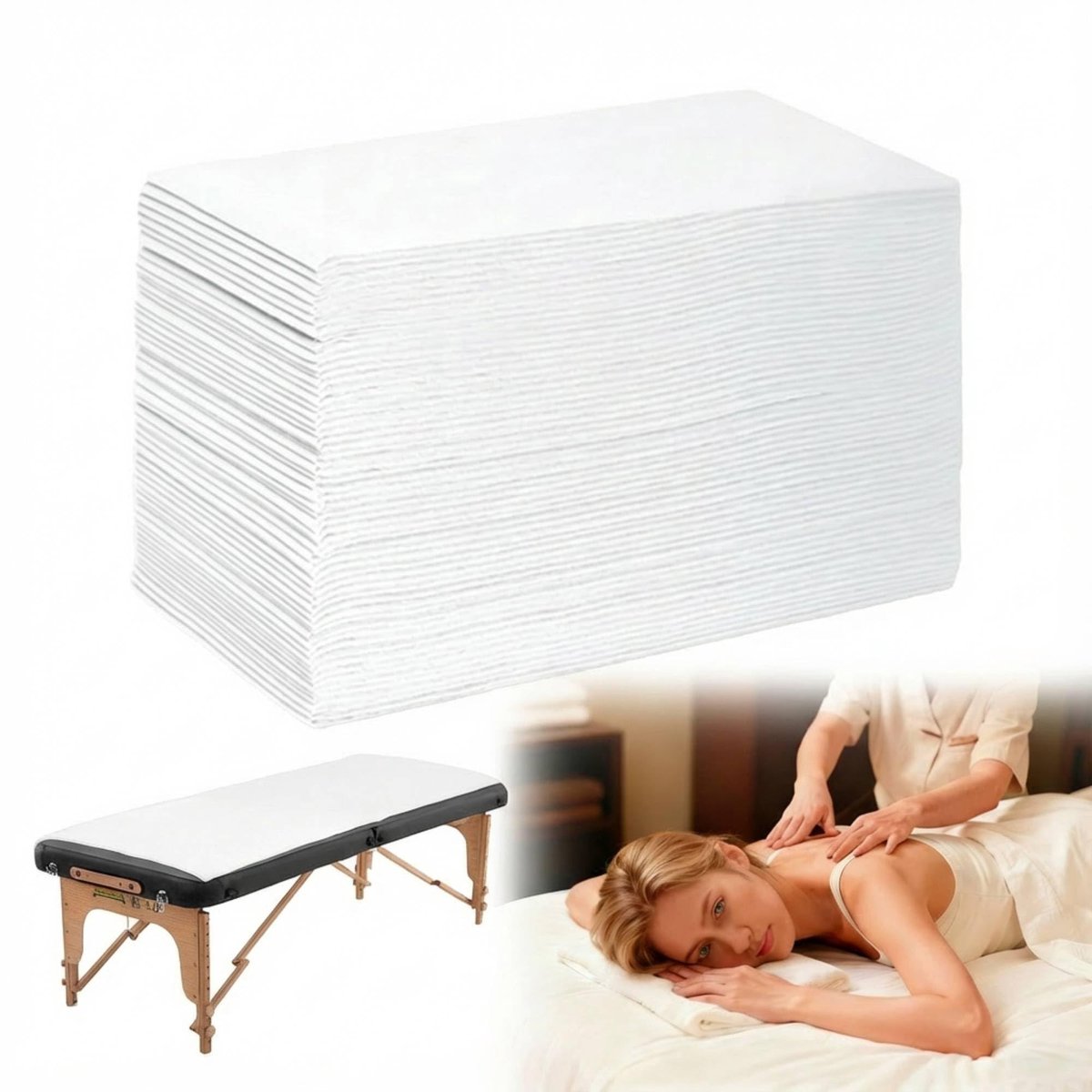 Dailygoods- Wegwerp Lakens 70 Stuks - 80 x 180 cm - Massagetafel Hoes - Ademend Vliesstof - Zacht en Comfortabel - Lichtgewicht en Opvouwbaar - Massagetafelhoes