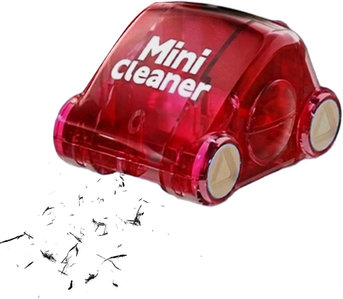 Mini Bureaureiniger - Kantoor Accessoire - Bureau Opruimen - Draagbaar Ontwerp - 8x8x6 cm - Rood