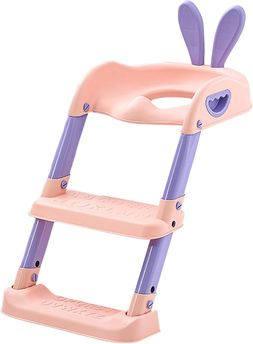 Kinder Toiletstoel - Zindelijkheidstrainer - Onafhankelijk Leren - Opvouwbaar Ontwerp - Tot 75 kg - Roze