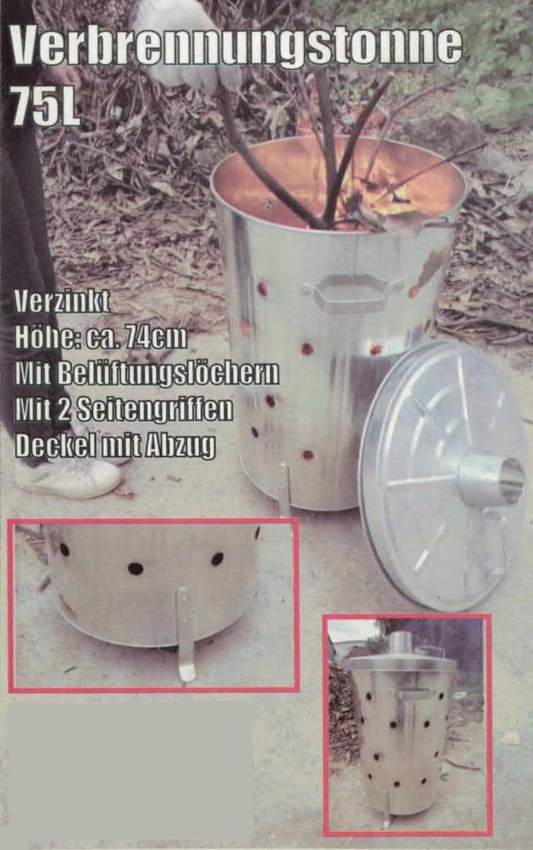 Compostbak - Vuurton Terraskachel - Tuinafval Verwerken - Multifunctioneel Ontwerp - 75 Liter - Zilver