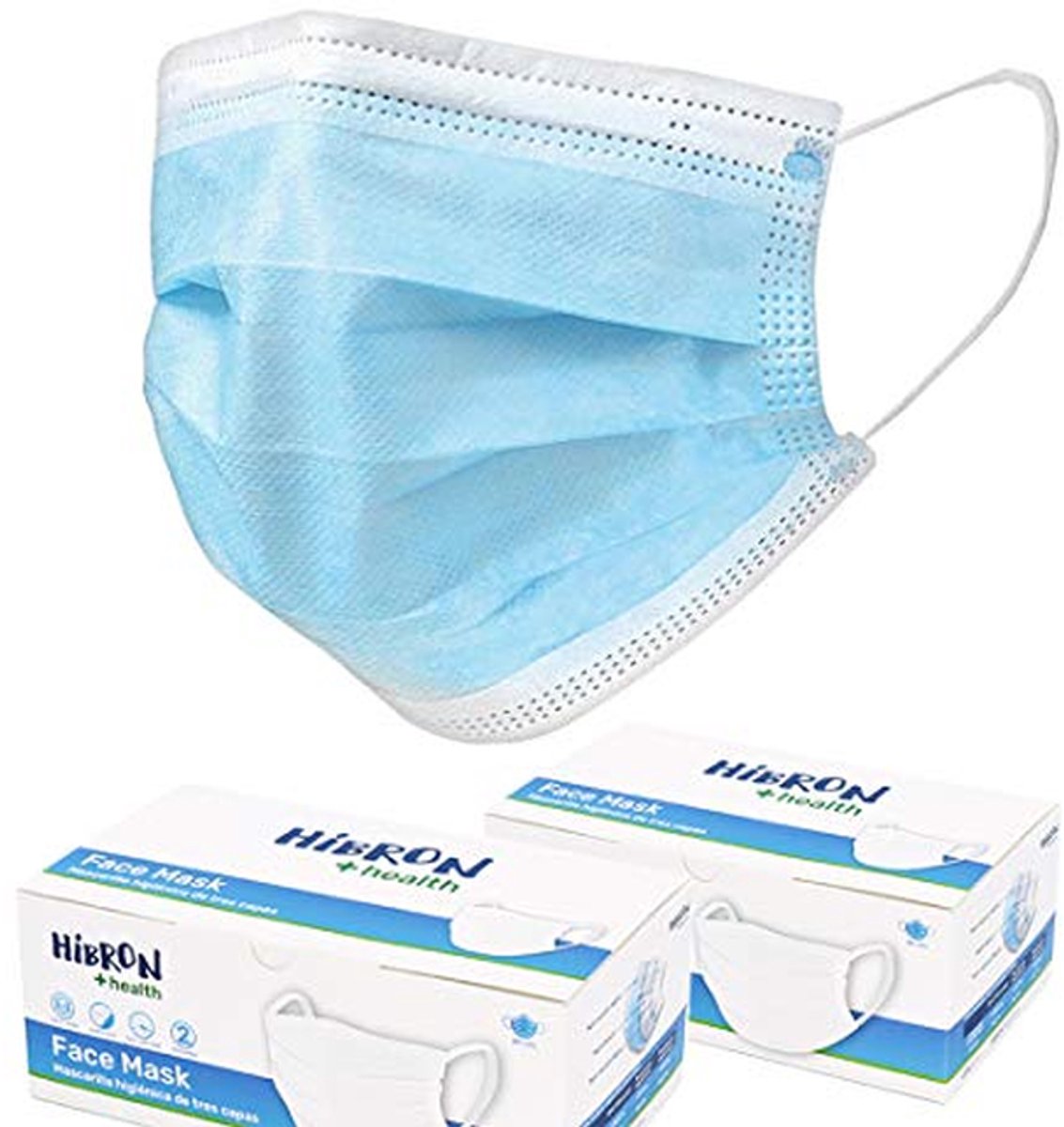Wegwerpmaskers - Beschermmaskers - Hygiënisch Werken - Hoge Filtratie - 17.5 x 9.5 cm - Blauw