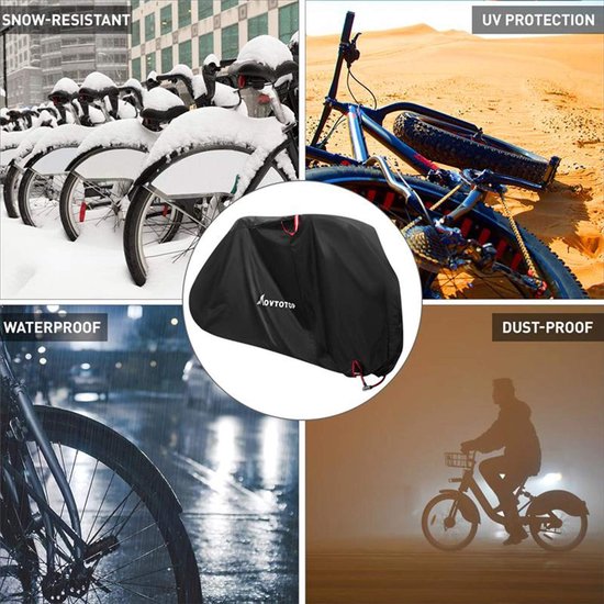 Fietshoes - fietshoes voor 1 fiets waterdicht - Mountainbikehoes - Regendicht - Stofdicht - Zonwerend - Stofdicht - Waterdicht - Zonnescherm - Afdekstof - Zwart - L van Willex — afbeelding 4