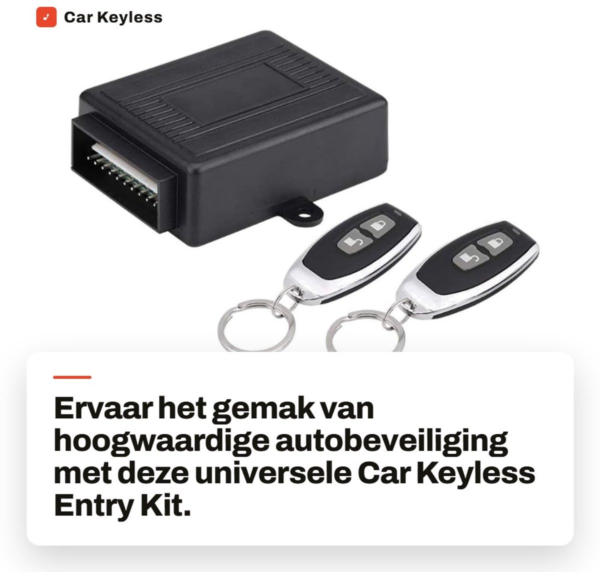 Dailygoods - Car Keyless Entry Kit - Universele Deurslot Afstandsbediening - Veiligheid en Comfort - Auto Toegangssysteem - Eenvoudige Installatie - G...