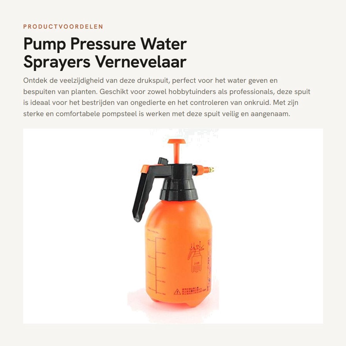 Dailygoods- Druksproeier 2L - Verstelbare spuitmond - Handdrukspuit - Geschikt voor ongediertebestrijding - Duurzaam kunststof - Comfortabel pomphandvat - Spuitfles