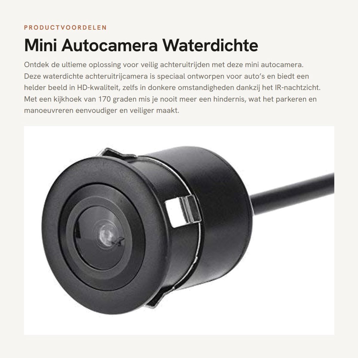Dailygoods- Achteruitrijcamera HD-kwaliteit - Waterdichte Camera - IR Nachtzicht - Groothoeklens 170° - Compact Ontwerp - Eenvoudige Installatie
