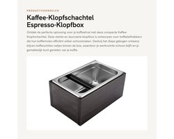Dailygoods- Espresso Klopfschachtel - Roestvrij Staal - Compact - Diep Gebogen Design - Groot Inhoud - Professioneel Accessoire - Kaffeeafvalbak