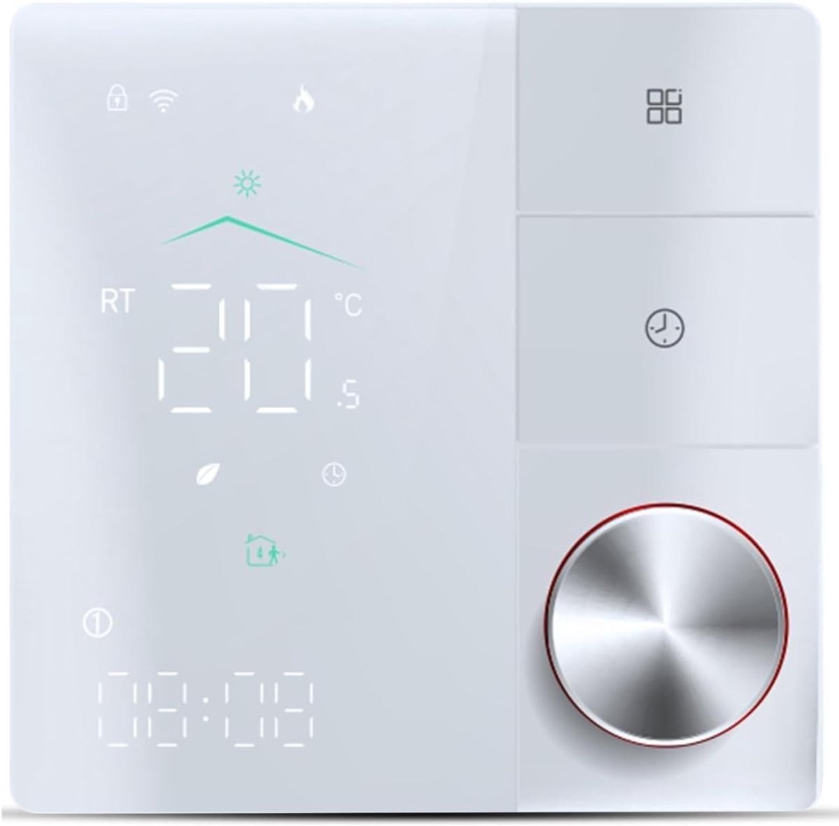 Slimme Thermostaat Vloerverwarming - Wifi Thermostaat App Controle - Energie Besparen - AI Smart Learning - 88 x 88 mm