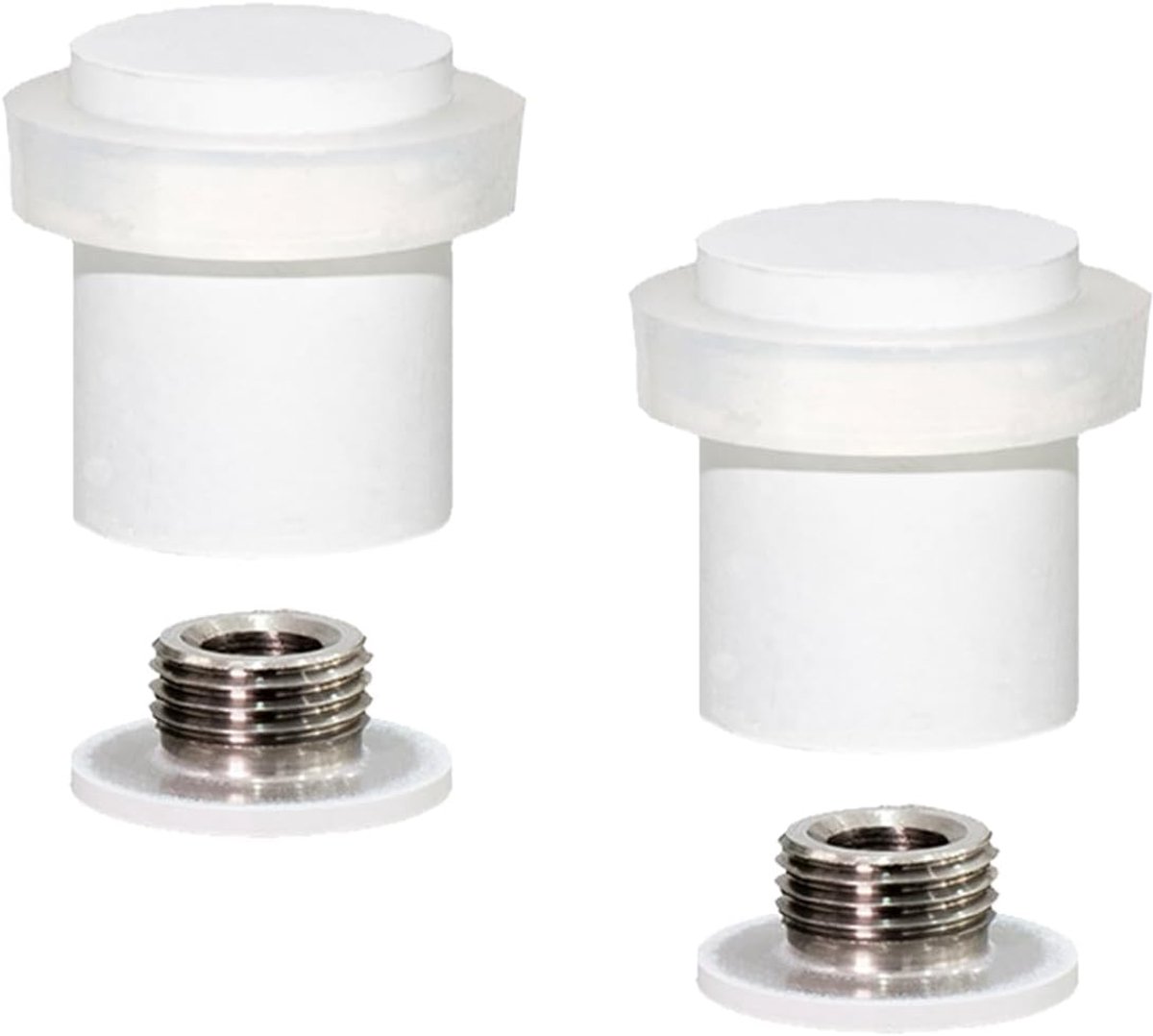 Deurstopper - Vloerstopper - Muren Beschermen - Roestvrij Staal - 20x25 mm - Wit Gelakt