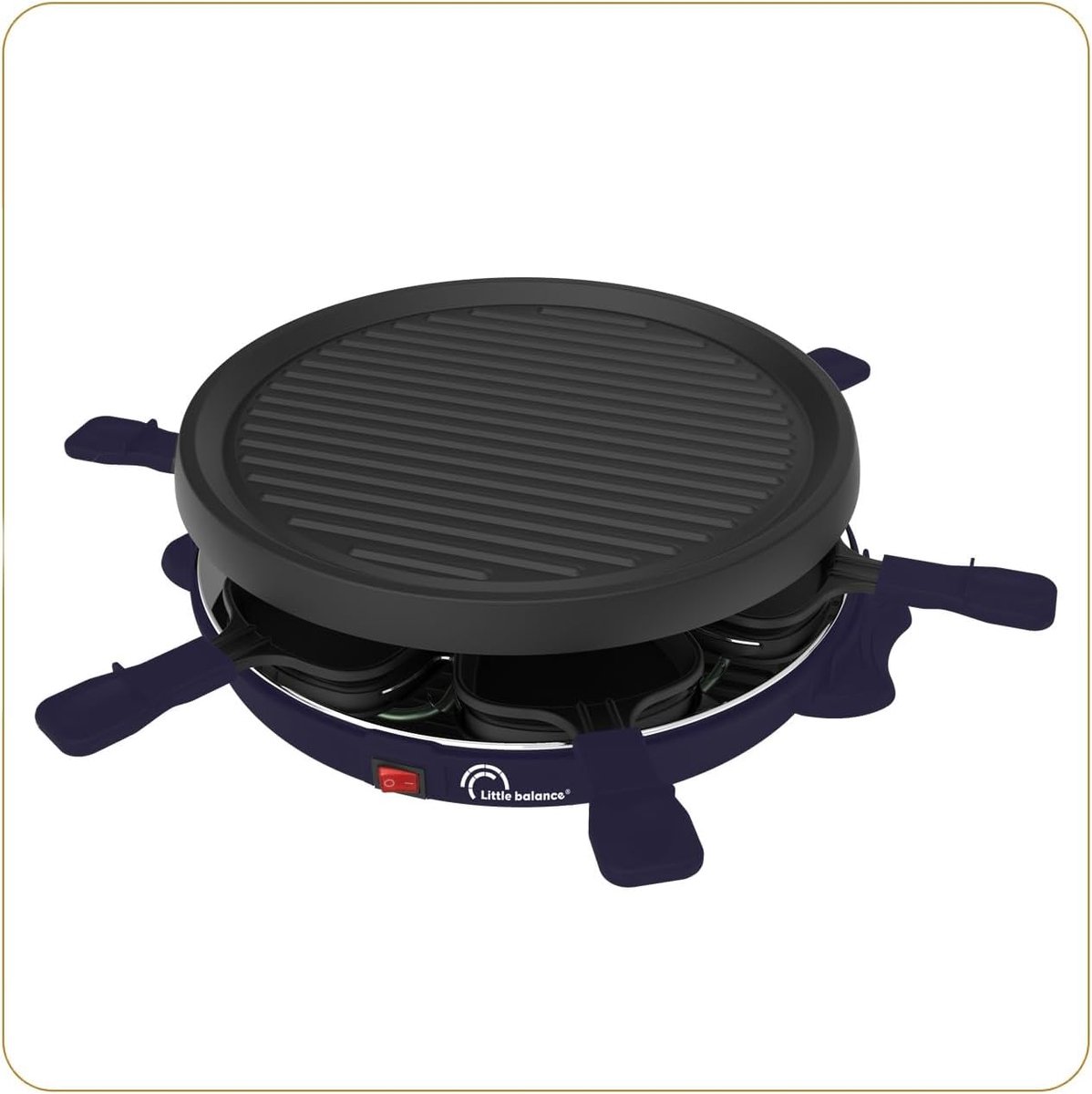 Raclette Grill - Elektrisch Bakplaat - Gezellig Tafelen - PFAS-vrij - Ø 30 cm - Nachtblauw
