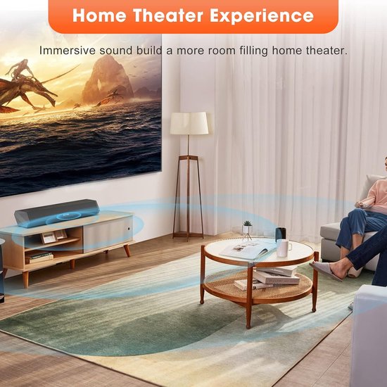 Kleine Soundbar - TV Geluid - Film Avond - 50W Vermogen - 41 cm - Zwart — afbeelding 5