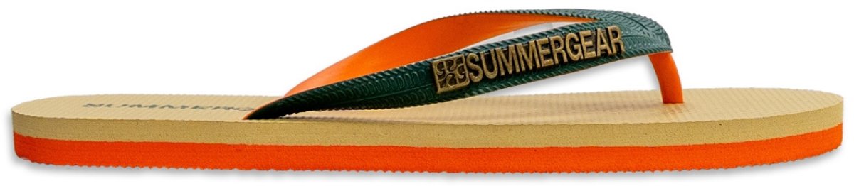 Teenslippers Unisex - Groen/Oranje - Regular Fit - Gerecycled Rubber
