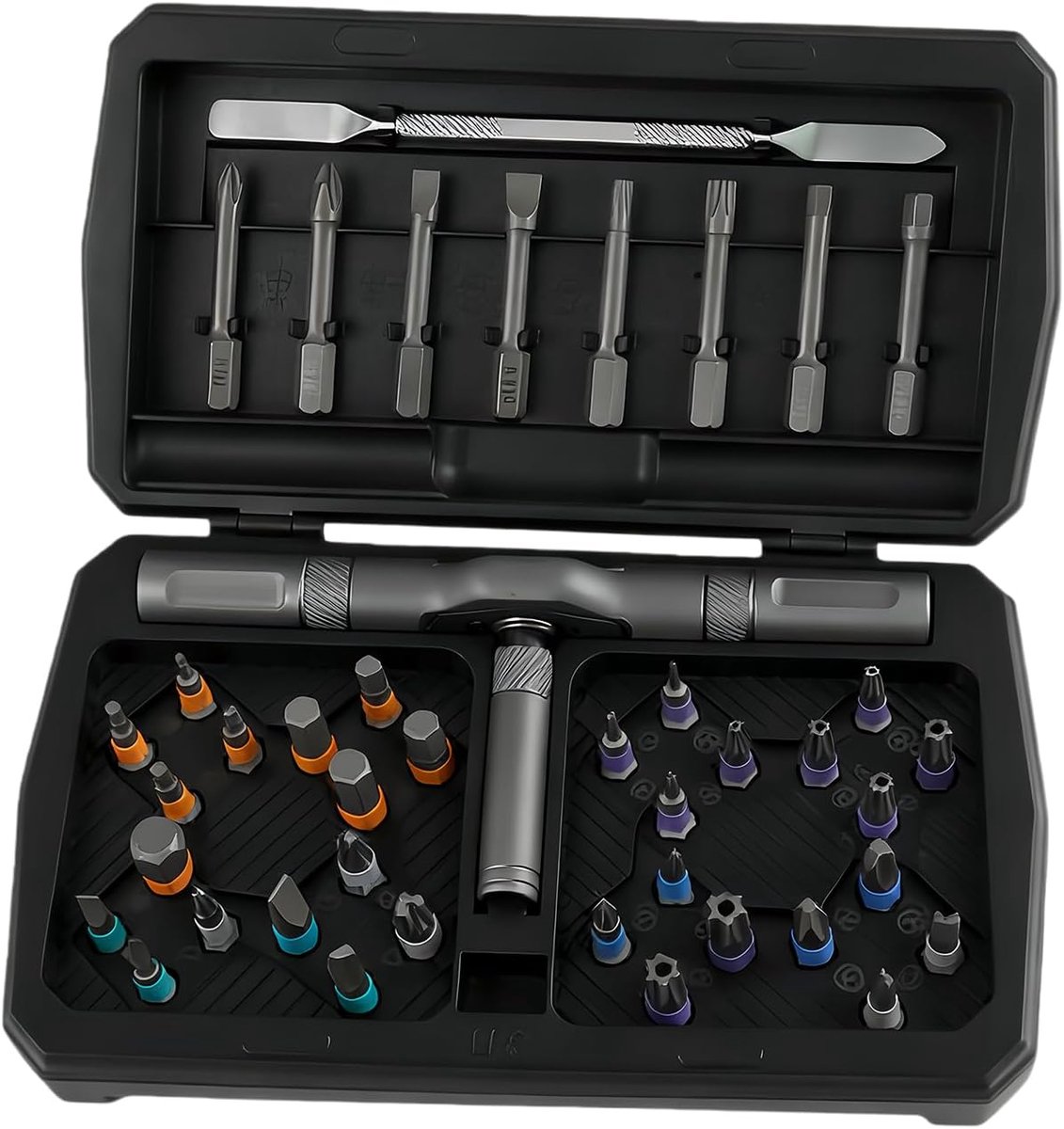 Magnetische Schroevendraaier - Multifunctioneel Gereedschap - Precisie Werk - 43 Delige Set - Compacte Koffer - Grijs