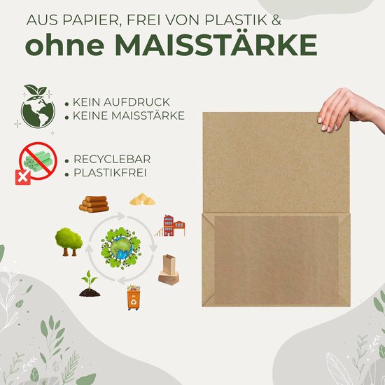 15x Biologisch Afbreekbare Afvalzakken 10 Liter met Blokbodem - Scheurvast en Vochtbestendig van Merkloos	 — afbeelding 2