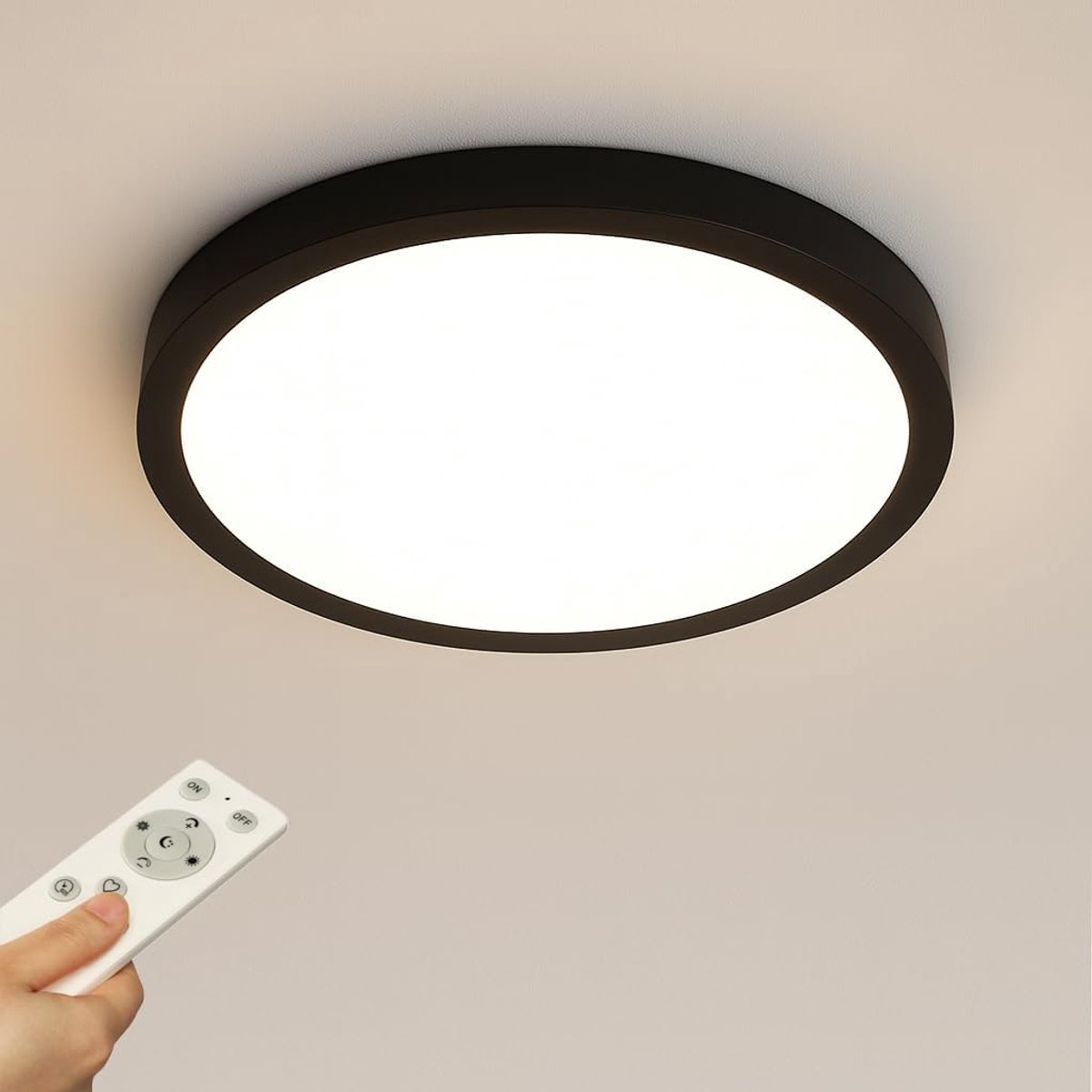 LED Plafondlamp - Moderne Verlichting - Sfeervol Huis - Dimbare Afstandsbediening - 30 cm