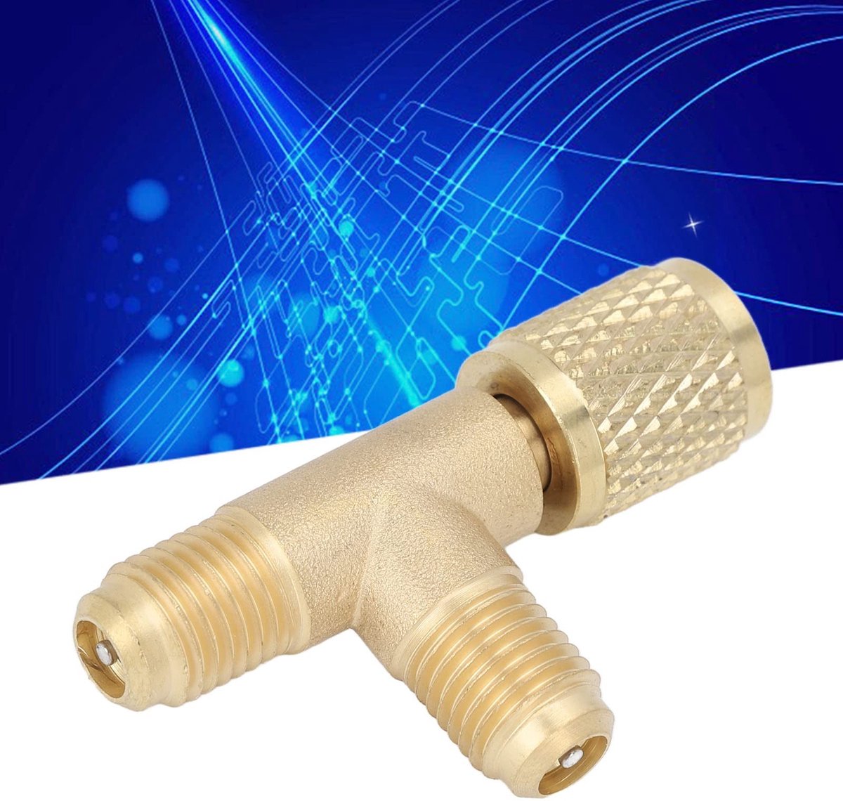 Dailygoods - Snelkoppeling Toegang T-stuk - Messing 1/4 Inch - Betrouwbare T-adapter - Geschikt voor R22 R12 R134 - Hoogwaardige prestaties - Idea...