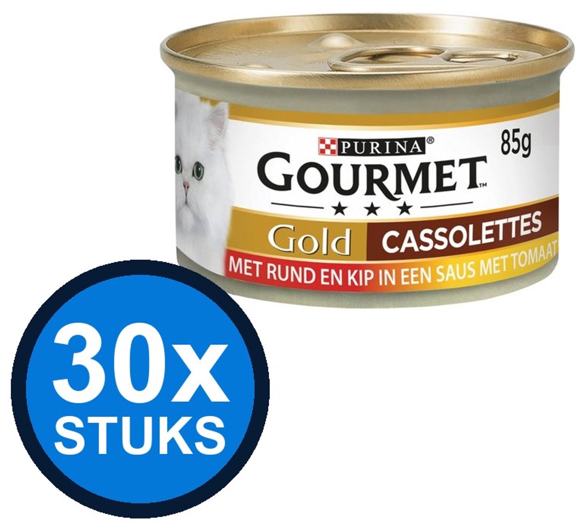 Gourmet Gourmet Gold Cassolettes Rund - Kattenvoer Natvoer Blik - 85g