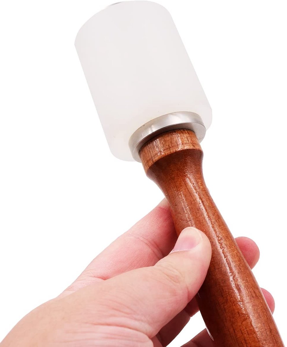 Dailygoods- Carving Hamer Nylon - Houten Handvat - Antislip - Leerhulpmiddel - DIY Gereedschap - Geschikt voor Ambachtslieden - Leermallet