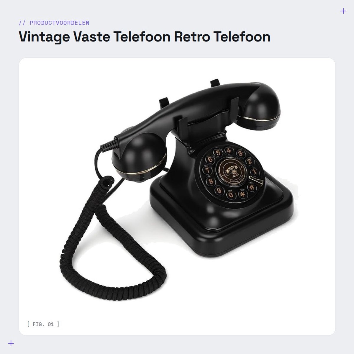Dailygoods- Vaste Telefoon Retro Design - Vintage Bureautelefoon - Ouderwetse Telefoon met Schijfknop - Telefoon voor Thuis - Telefoon voor Kantoor - Uniek Lassic Ontwerp