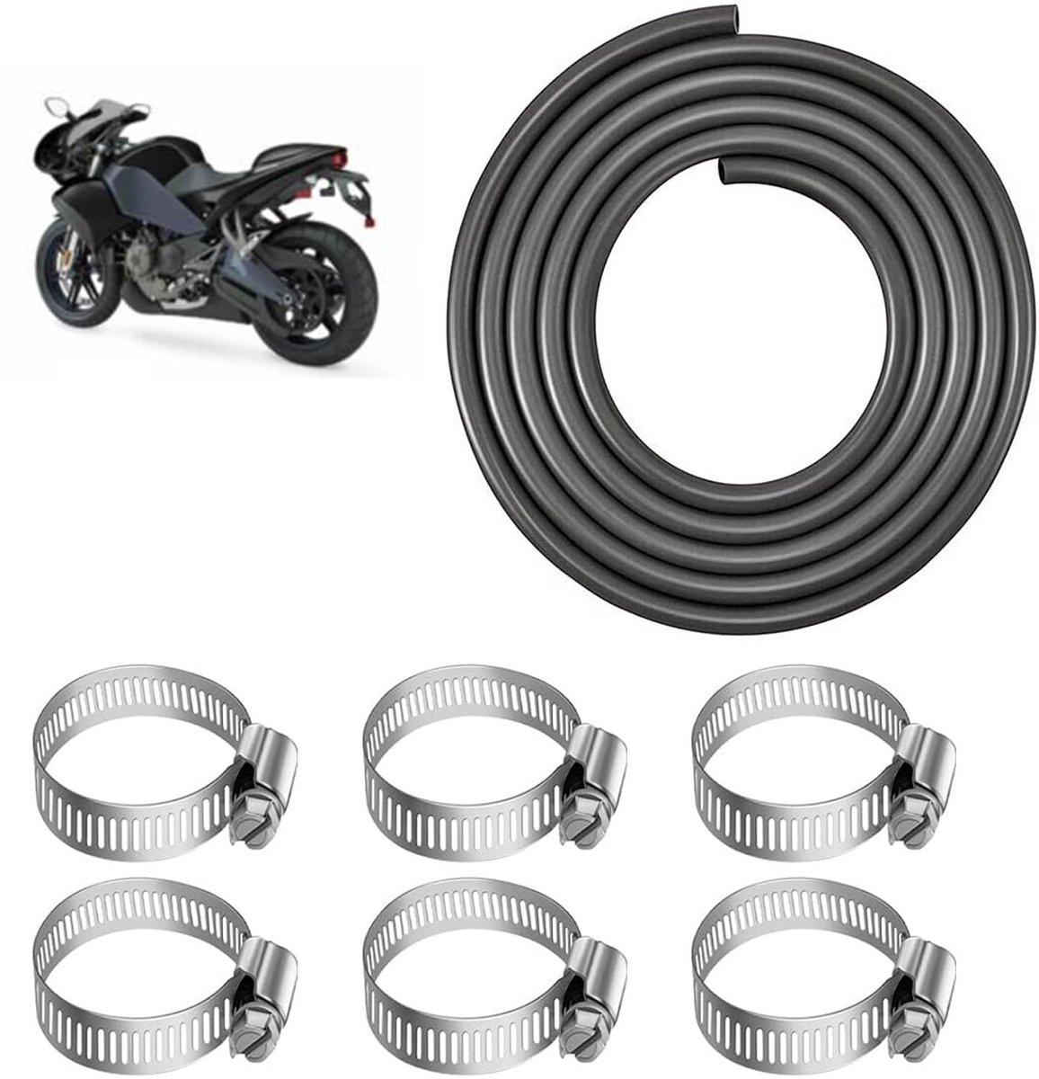 Dailygoods - Brandstofslang, 1 m, 10 mm brandstofslang, benzineslang, brandstofgasleiding, voor motorfietsen, grasmaaiers, scooters, auto's